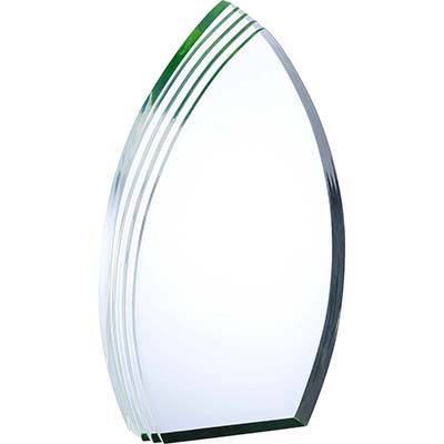 9in Clear & Green Acrylic Award