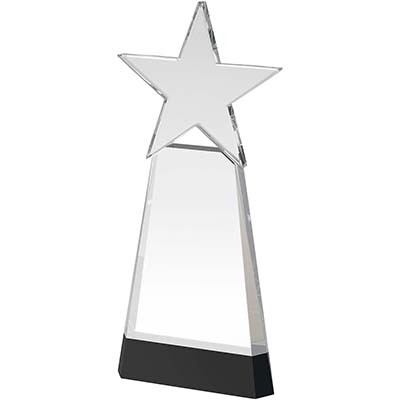 9in Optical Crystal Star Podium Award