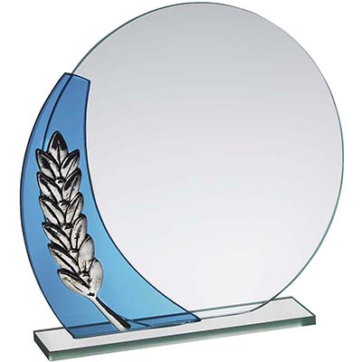 5.25in Blue & Clear Wreath Award