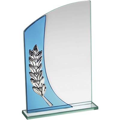 7in Blue & Clear Wreath Award