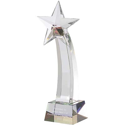 8in  Crystal Shooting Star Award