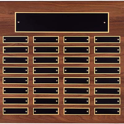 15in x 21in Walnut Perpetual Plaque - 48 Plates