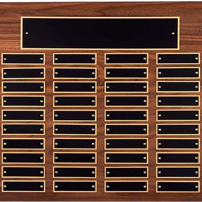 15in x 21in Walnut Perpetual Plaque - 60 Plates