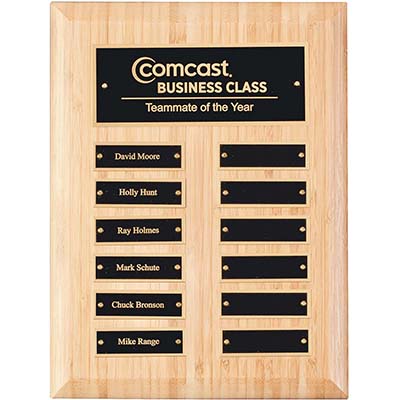 12in x 9in Bamboo Perpetual Plaque - 12 Plates