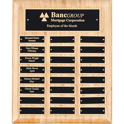 13in x 10.5in Bamboo Perpetual Plaque - 24 Plates