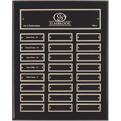 15in x 12in Black Gloss Perpetual Plaque - 24 Plates