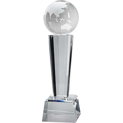 6in Clear Optical Crystal Globe Award