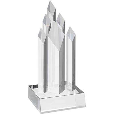12in Clear Rising Diamond Optical Crystal Award