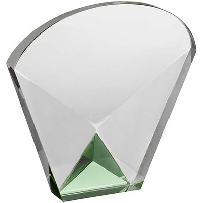 5.5in Clear & Green Crystal Award