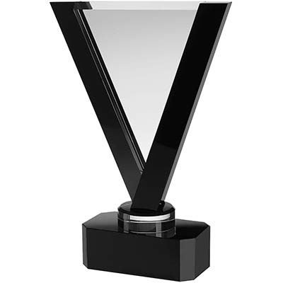 8in Clear & Black Crystal Achievement Award Boxed