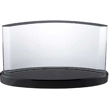 9in x 5in Clear & Black Crystal Award Boxed