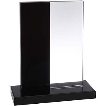 9.5in Clear & Black Optical Crystal Award