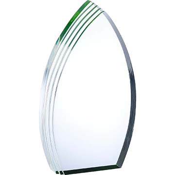 9in Clear & Green Acrylic Award