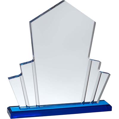 9.75in Clear & Blue Podium Acrylic Award