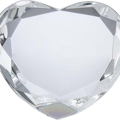 3in Optical Crystal Heart Award