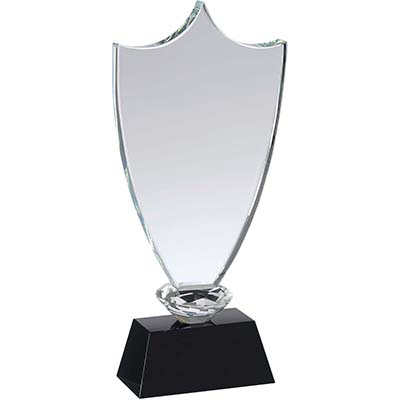 9.5in Crystal Shield Award Boxed