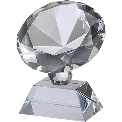 4.25in Clear Optical Crystal Diamond Award