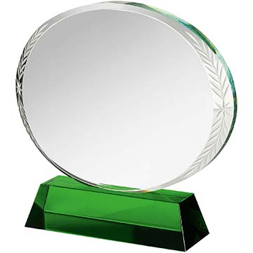 4.75in Green & Clear Crystal Award