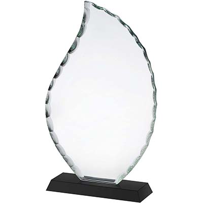 9.5in Clear & Black Crystal Award Boxed
