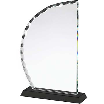 9.5in Clear & Black Crystal Award Boxed