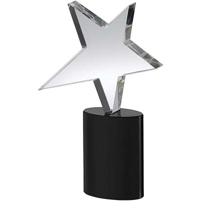 7.25in Crystal Star & Black Base Award