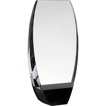 6.5in Clear & Black Crystal Award Boxed