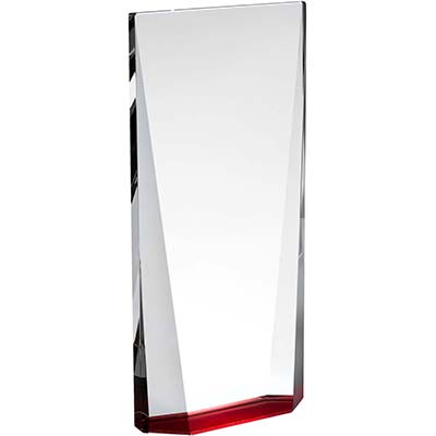 6.5in Clear & Red Crystal Award