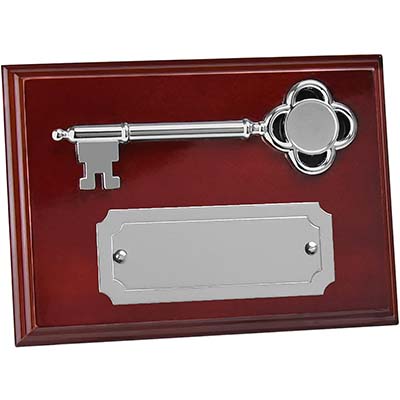 7in x 5in Silver Finish Key Plaque Award