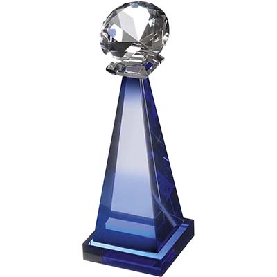 8.5in Clear & Blue Diamond Award