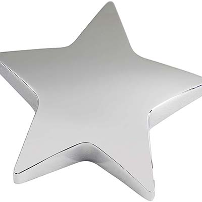 3.75in x 0.75in Silver Finish Star Paperweight