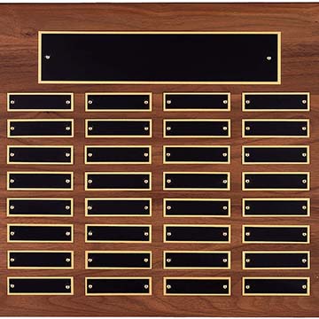 15in x 21in Walnut Perpetual Plaque - 48 Plates