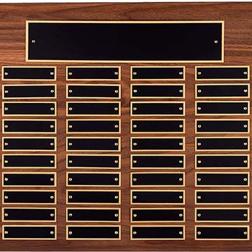 15in x 21in Walnut Perpetual Plaque - 60 Plates