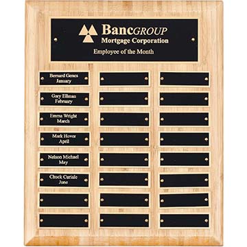 13in x 10.5in Bamboo Perpetual Plaque - 24 Plates