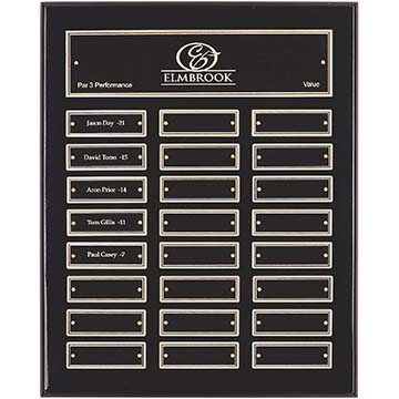 15in x 12in Black Gloss Perpetual Plaque - 24 Plates