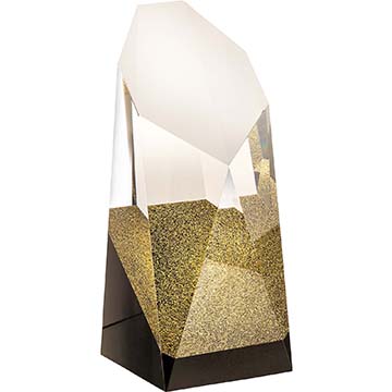 7.25in Clear & Black Gold Glitter Award