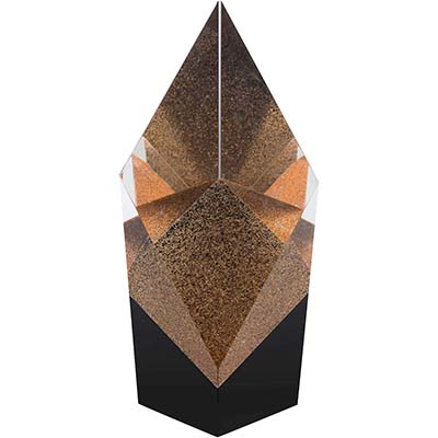 6.75in Clear & Black Bronze Glitter Diamond Award