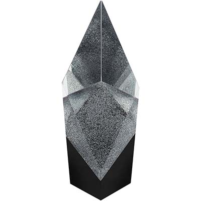 8in Clear & Black Silver Glitter Diamond Award